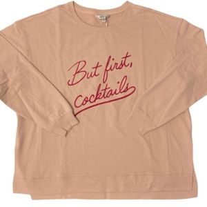 Wildfox Pink Cocktails Brunch Sweatshirt NWT size Small